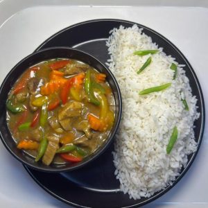 white rice with asun